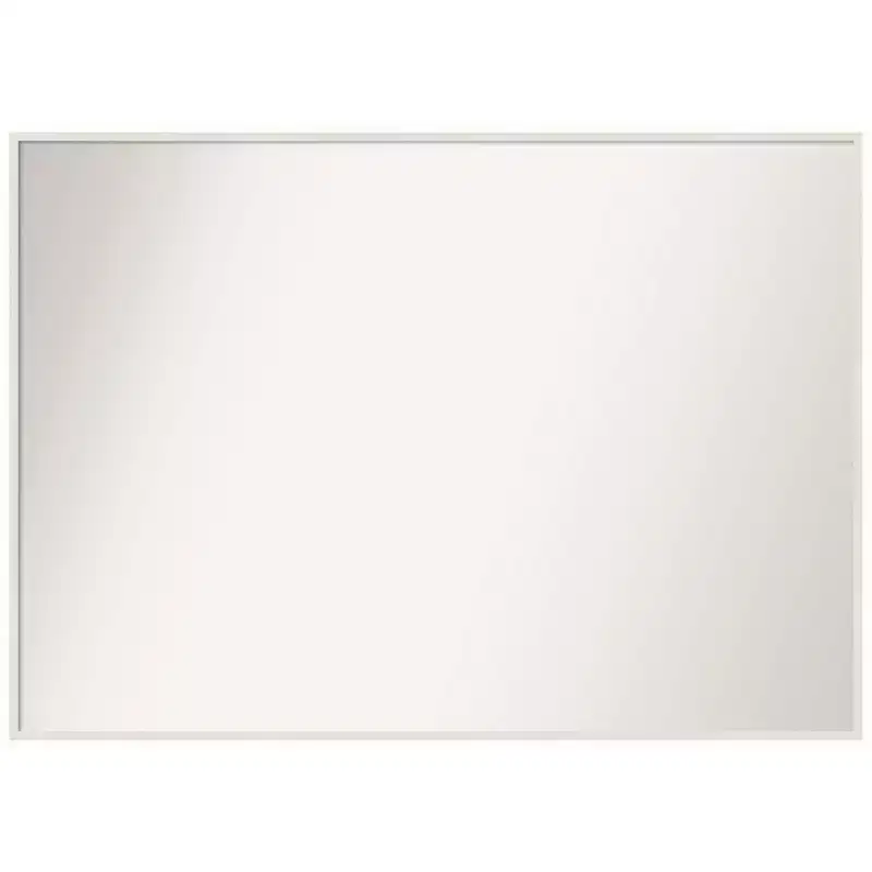 39" x 28" Non-Beveled Lucie Wood Bathroom Wall Mirror White - Amanti Art: Modern Rectangular Vanity Mirror with Wood Frame