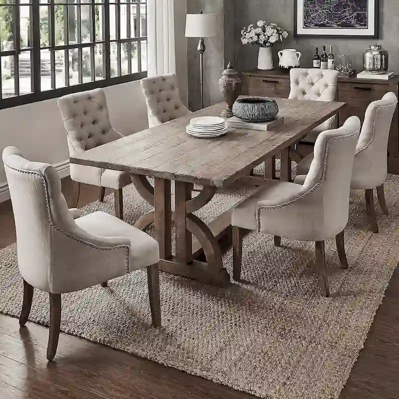 Paloma Farmhouse Reclaimed Wood 7-Piece Dining Set by