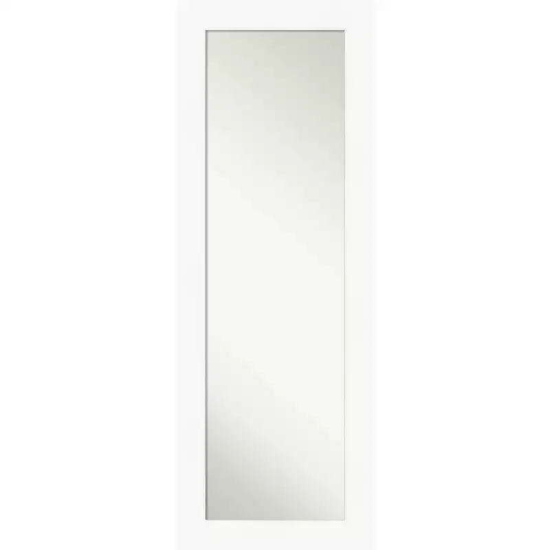 20" x 54" Non-Beveled Cabinet White Full Length on The Door Mirror - Amanti Art: Easy Door/Wall Mount, Polystyrene Frame