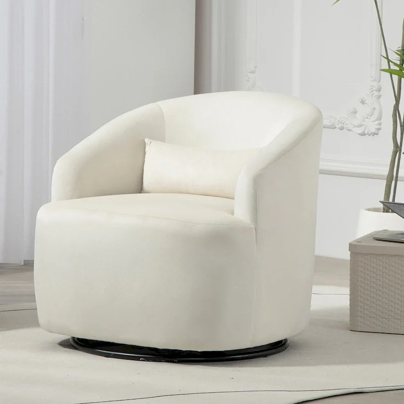 Modern Velvet Upholstered Swivel Accent Chair