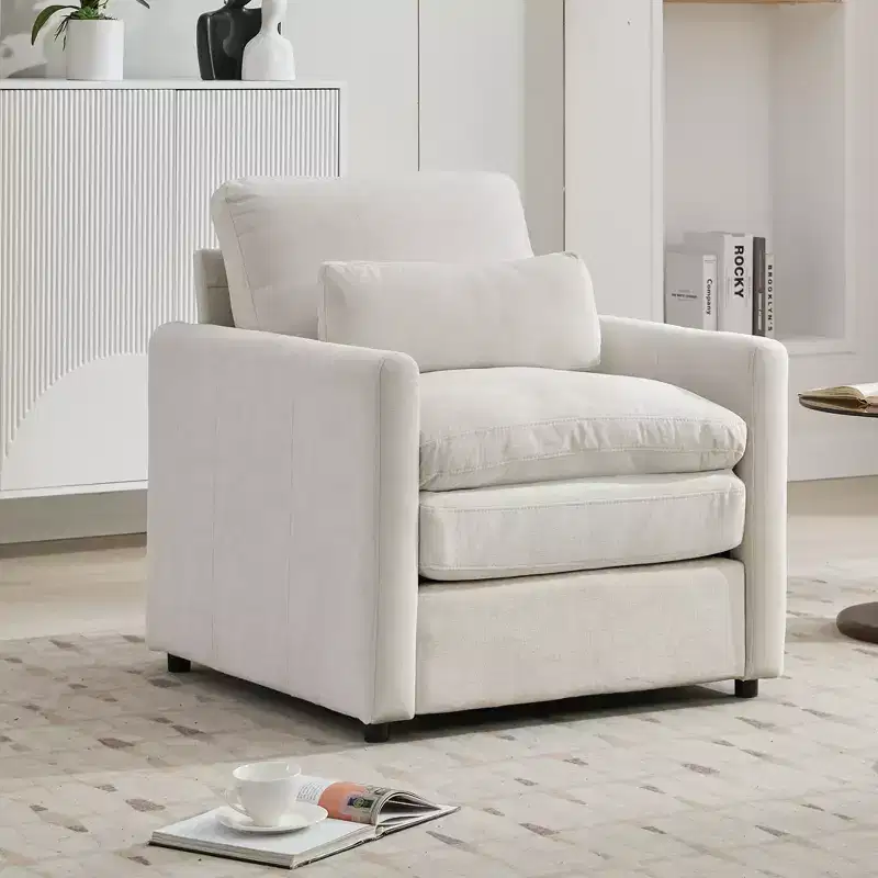 Whisen 89 Cozy Upholstered 3-seater Sofa Oversized Comfy Cloud Sofa Double Cushion