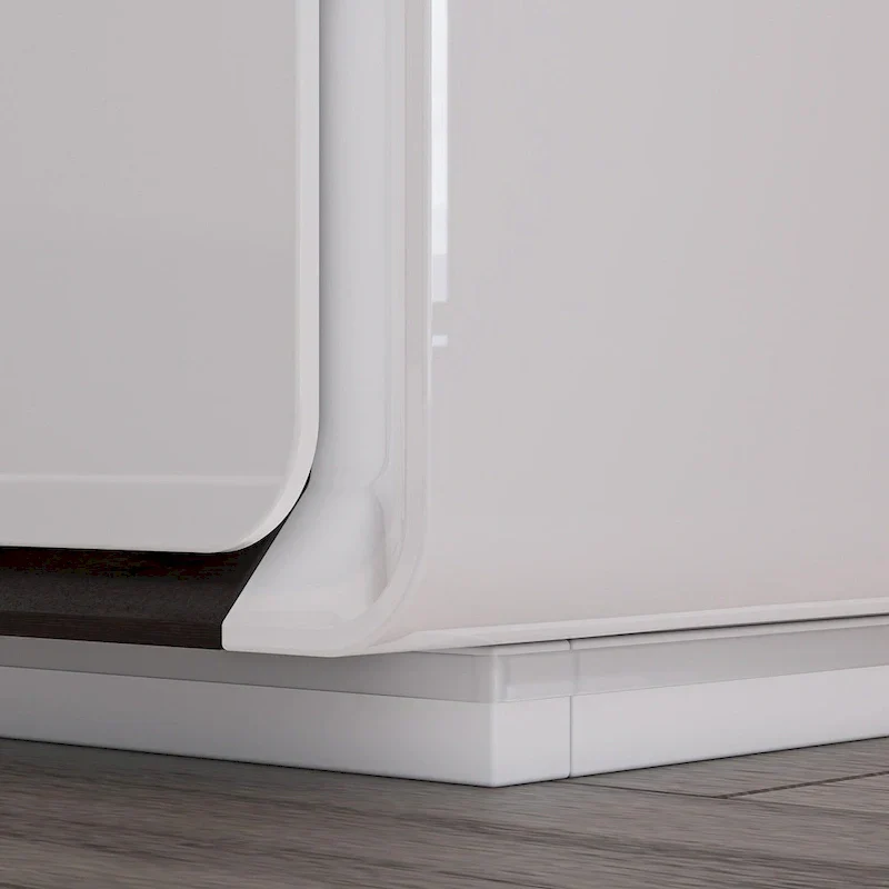 White High Gloss Nightstand with LED Lights - 2 Drawers