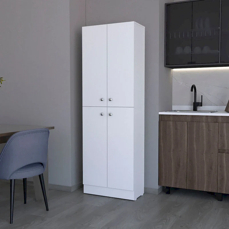 4-Door, 5-Hidden-Compartment Storage Cabinet — No Data Available