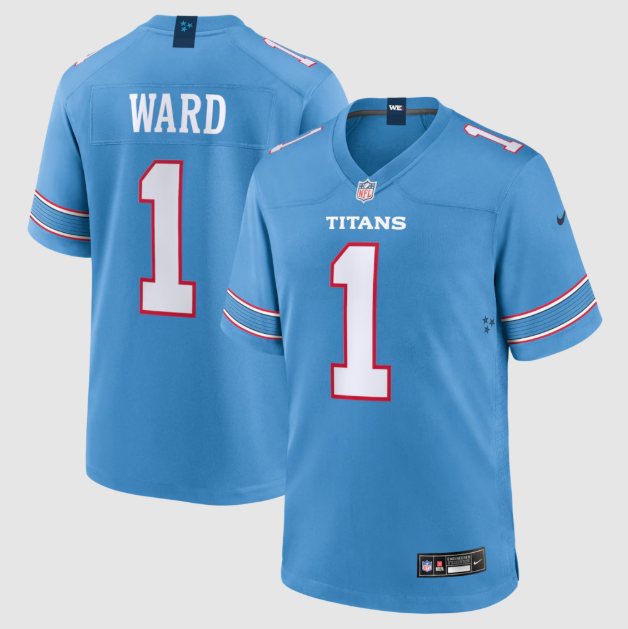 Tennessee Titans Cameron Ward Light Blue Game Jersey