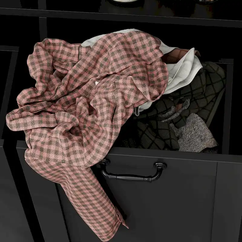 Sleek White Laundry Bathroom Cabinet with Unique Rotating Drawers