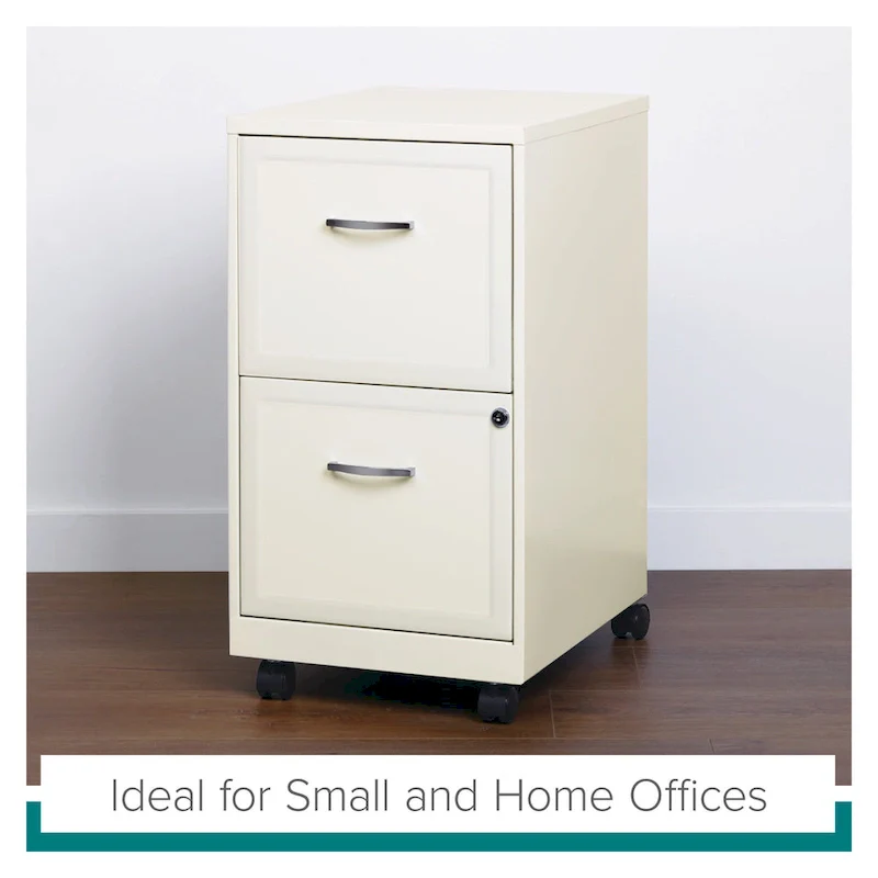 Space Solutions Pearl White 2-drawer Mobile File Cabinet