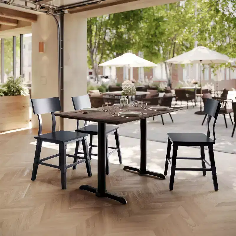 Flash Furniture Acadia Tabletop with TopGuard HPL Technology and Table Height X-Base