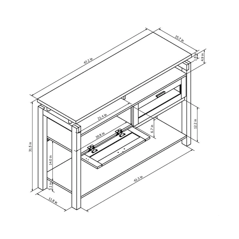 Posa Modern Espresso 47-inch 2-Shelf Sofa Table by Furniture of America