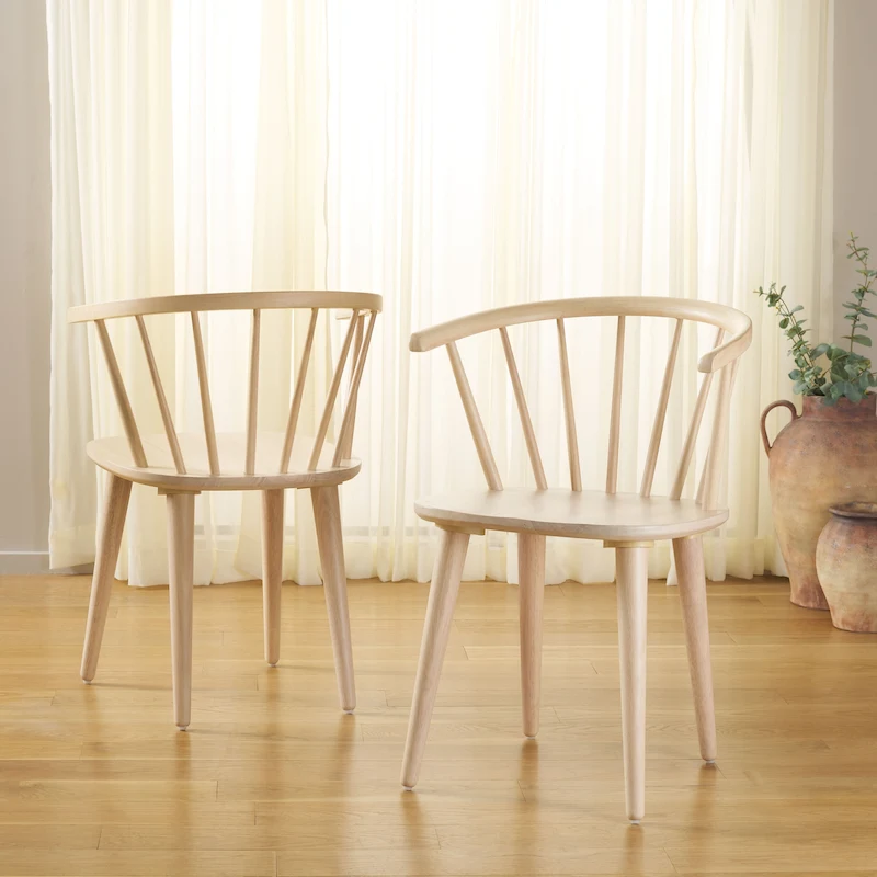 SAFAVIEH Home Blanchard 18-inch Curved Spindle Side Chair [SET of 2] - 21W x 21D x 30H