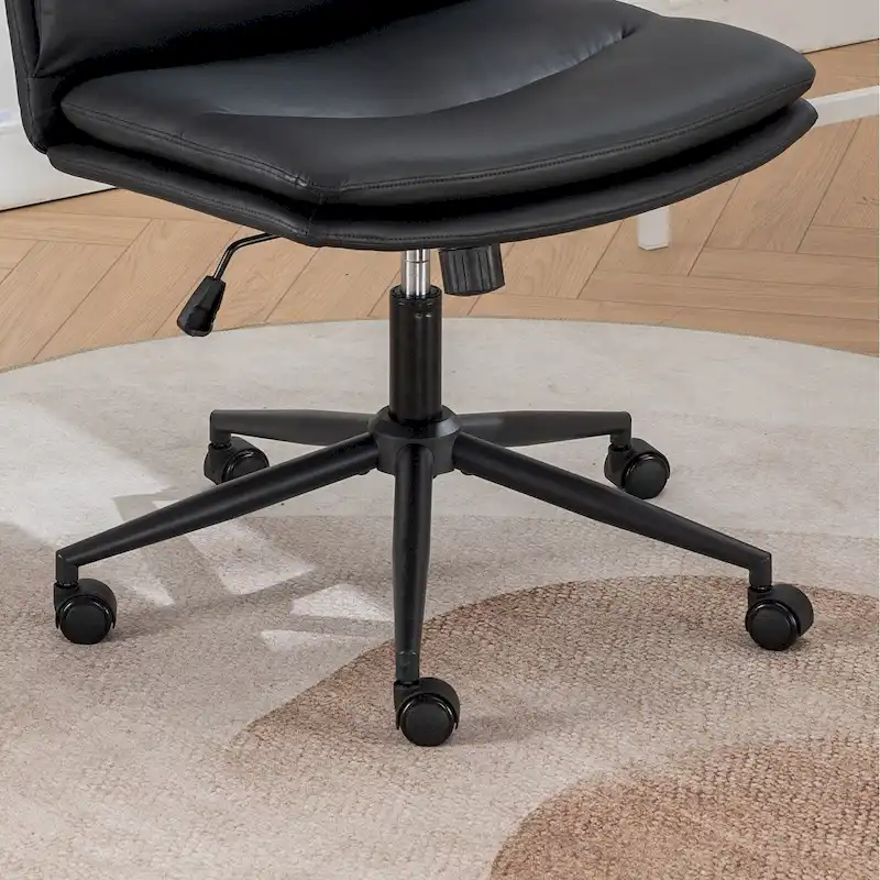 Roundhill Bizerte Adjustable Swivel Criss Cross Chair, Wide Seat Office Chair Vanity Chair