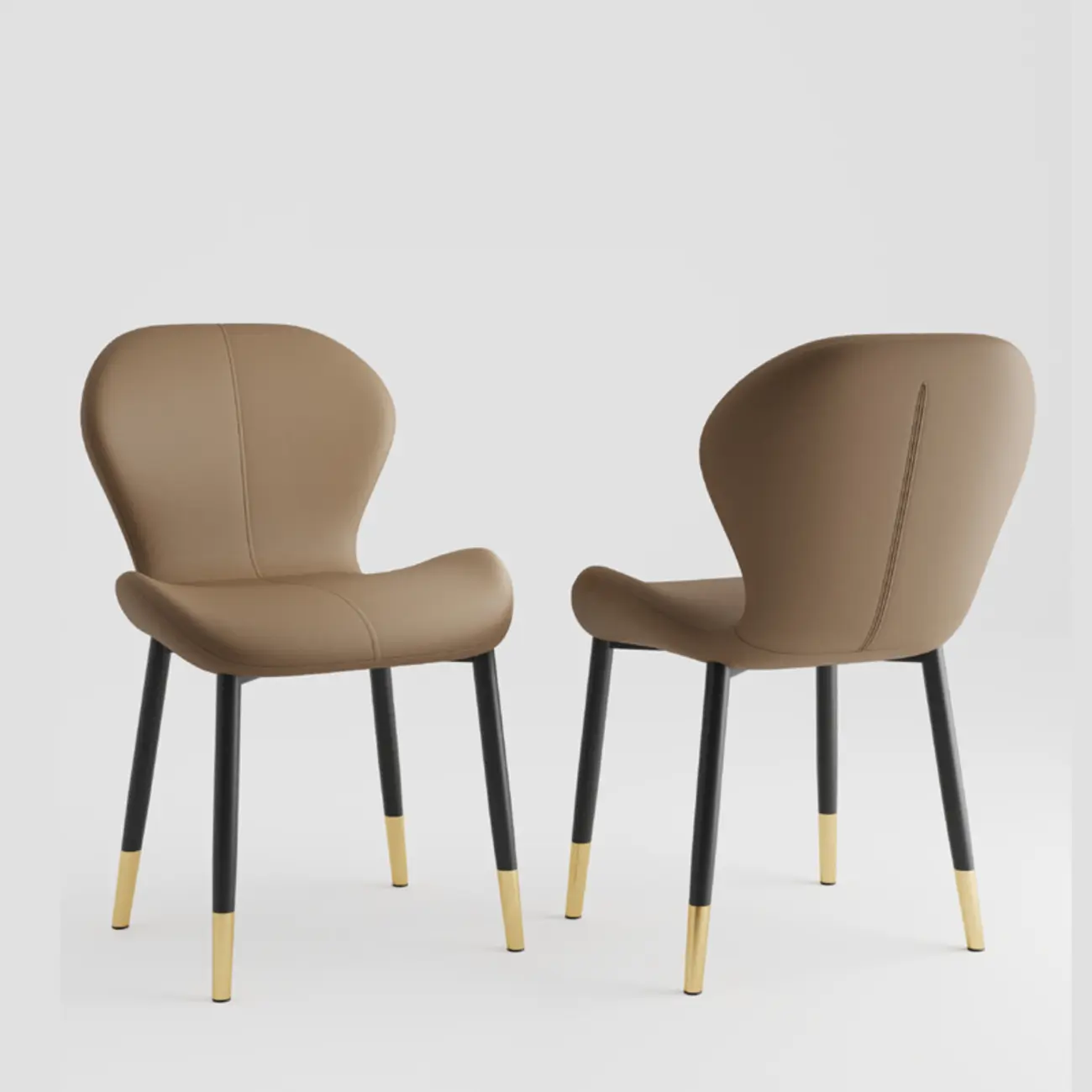 Modern Wingback Faux Leather Upholstered Dining Chair