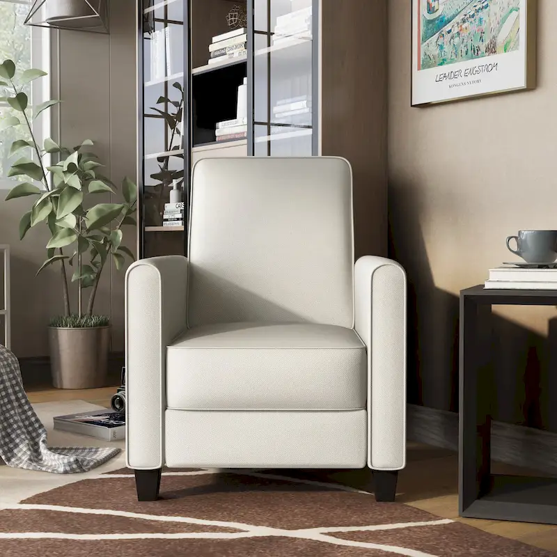 Traditional Fabric Recliner Chair with Footrest - 36.5