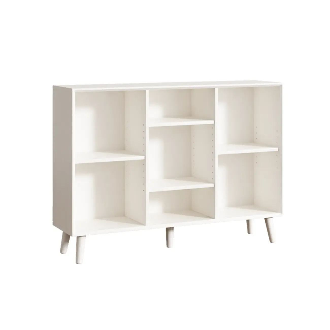 Modern Black Rubberwood Open Rectangle Bookcase