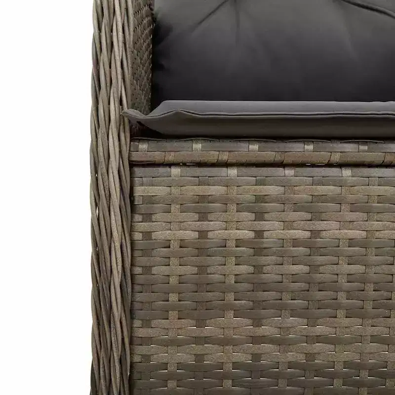 vidaXL Bistro Set Grey PE rattan Large Bistro Set Rectangular Modern