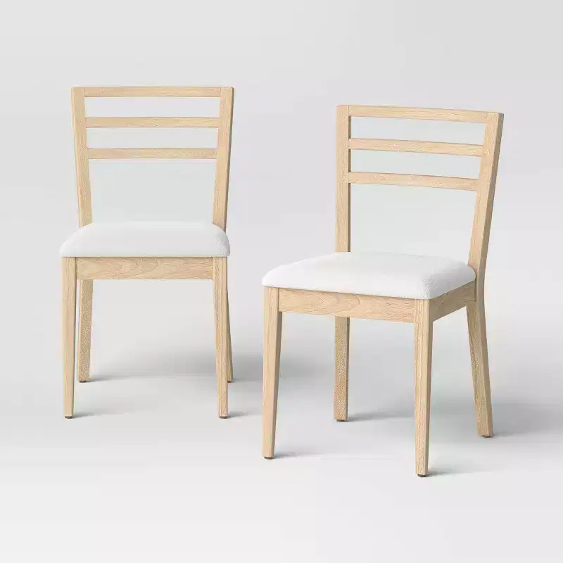 Set o2 Ladder Back Dining Chair with Padded Seat - Room Essentials