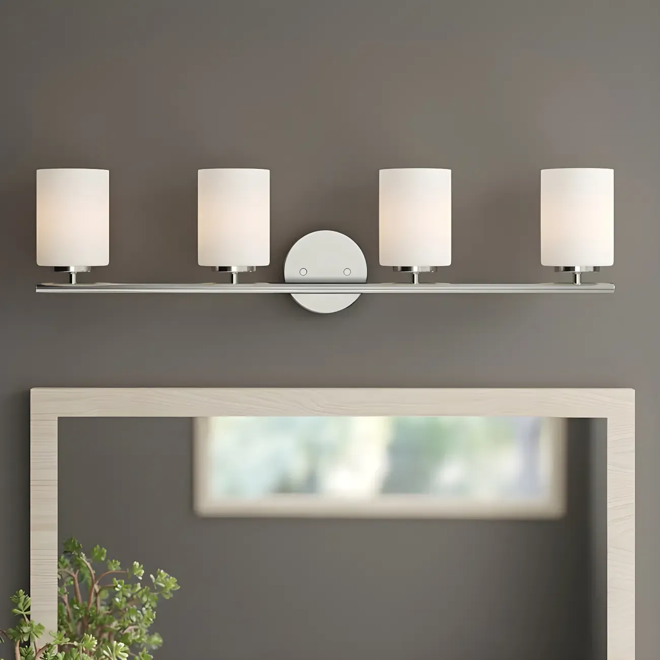 Industrial Metal Cylinder Glass Bathroom Vanity Light