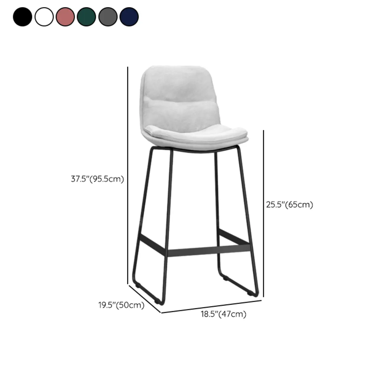 Glam Sled Upholstered Fabric Counter Height Bar Stools