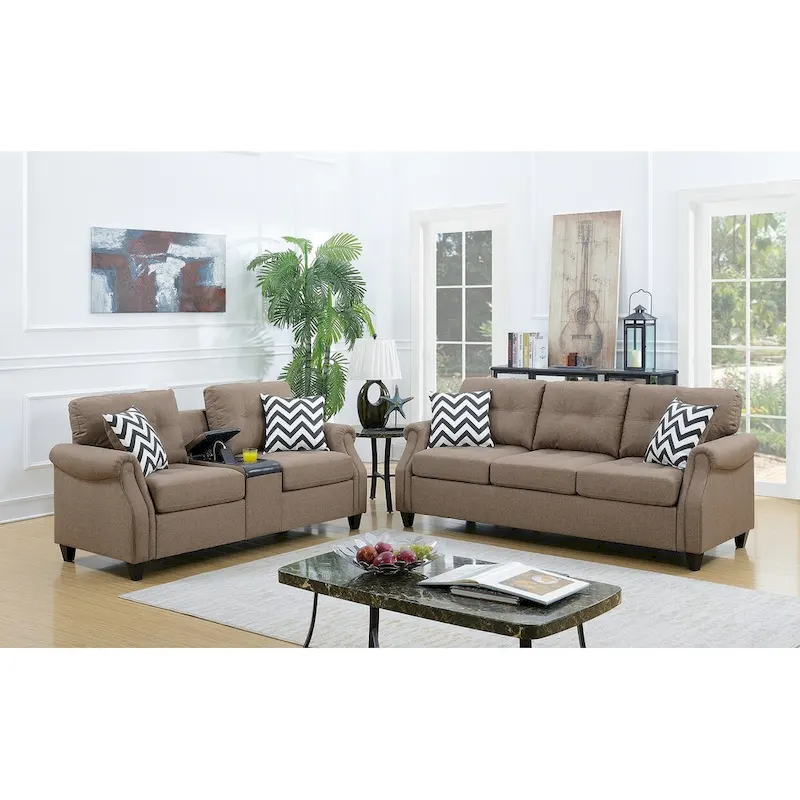 2 Piece Sofa Set With Accent Pillows