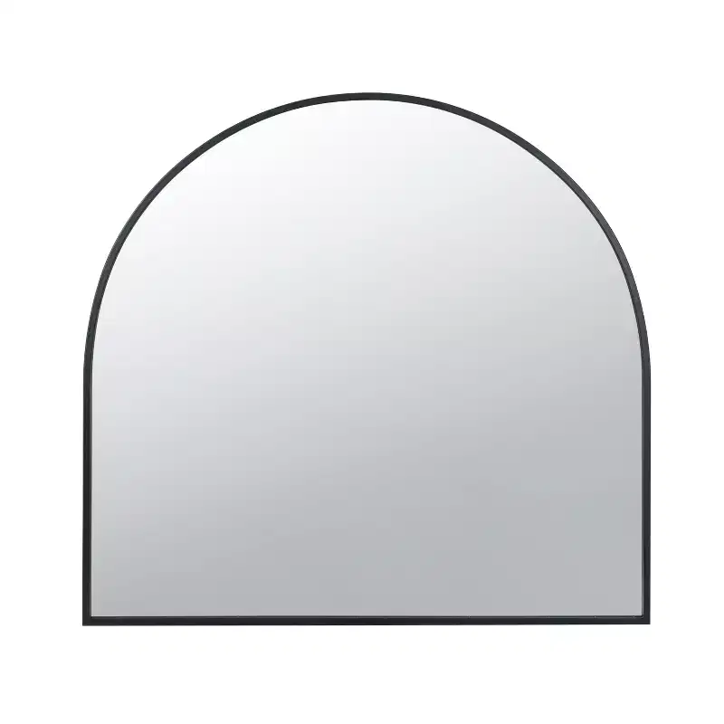33 x 31 Inch Arched Decorative Wall Mirror with Iron Metal Frame