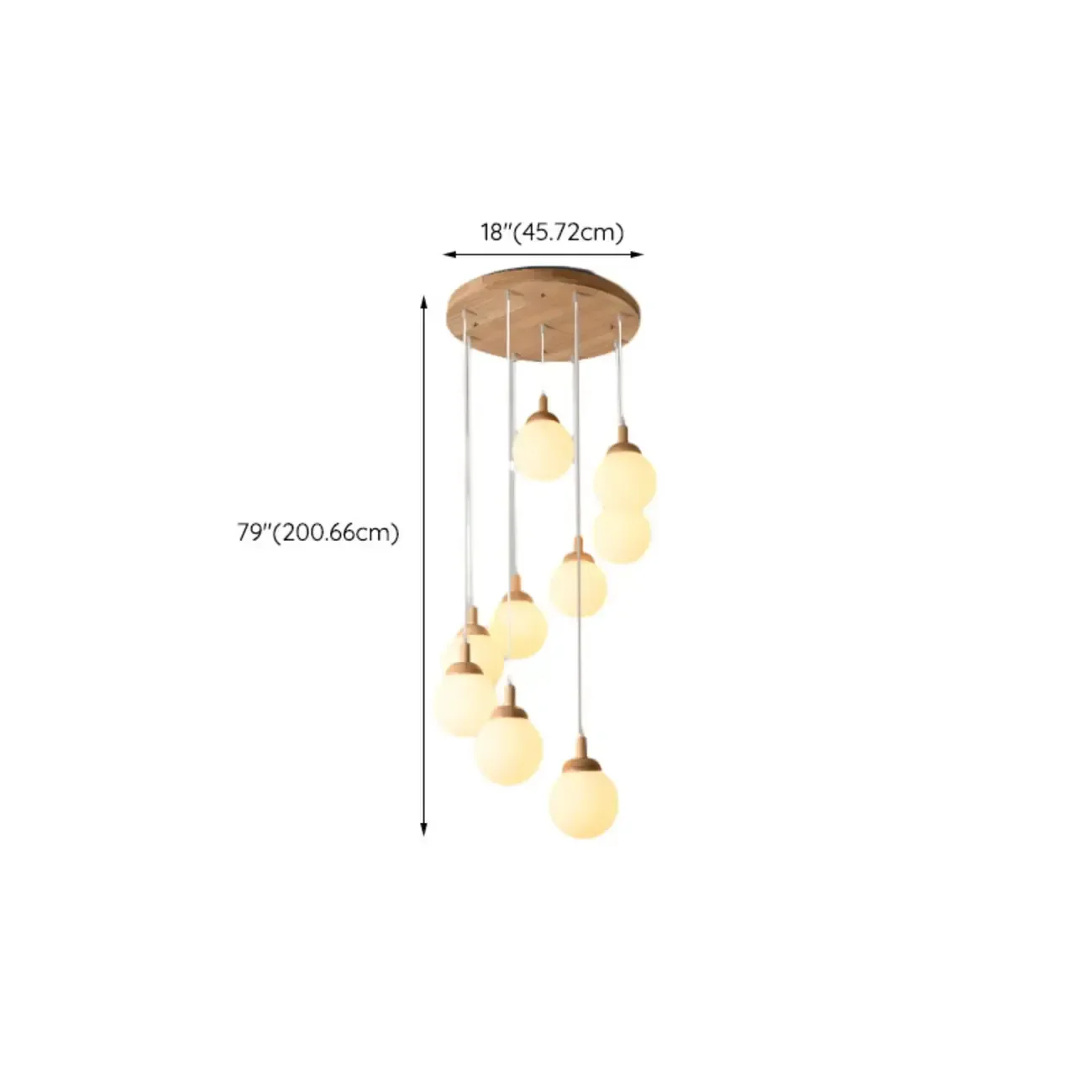 Milk Glass Cluster Pendant Light With Adjustable Length