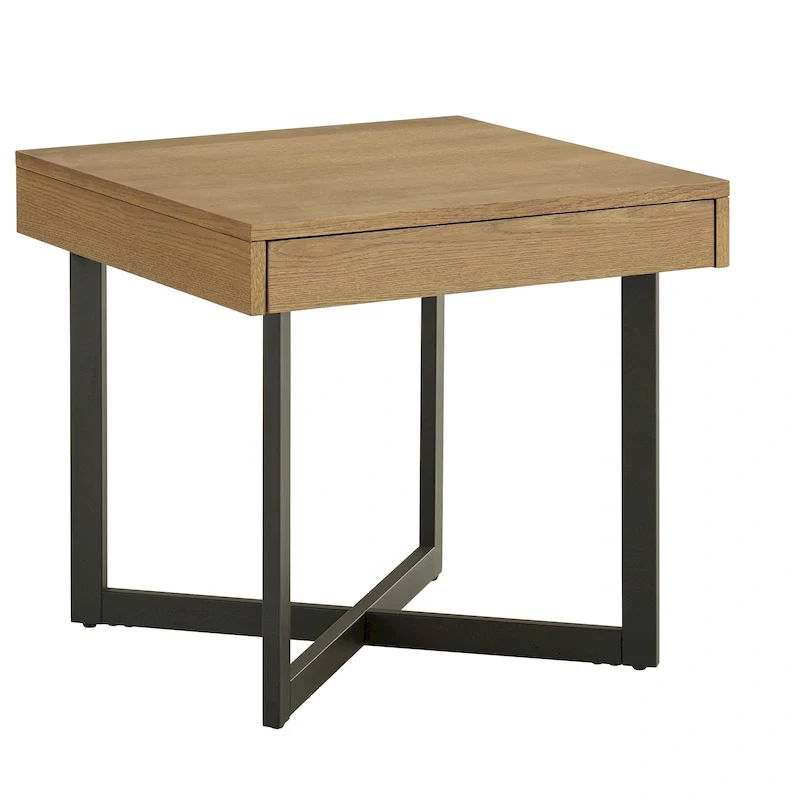 Eldersley Wood Finish End Table with One Drawer by