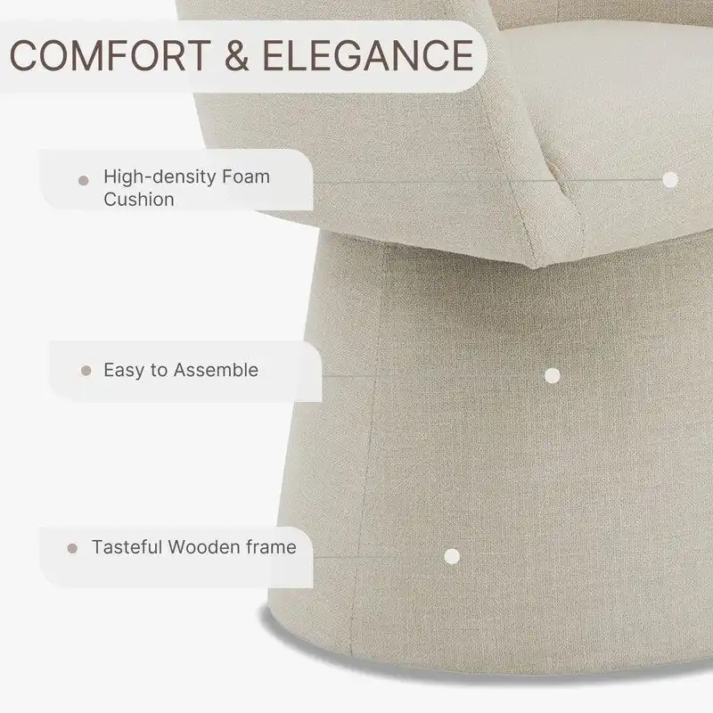 Evie Modern Upholstered Fabric Swivel Dining Chair