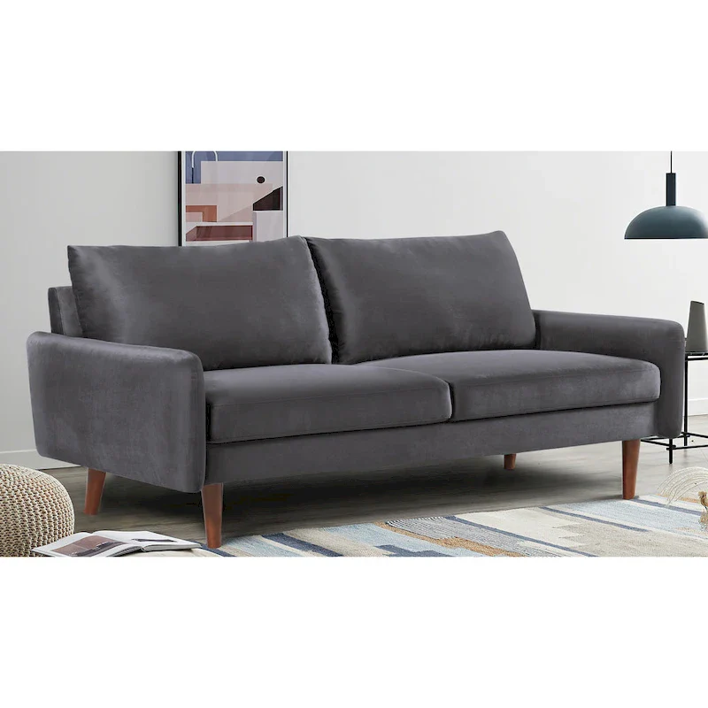 70W Tapered-Leg Velvet Sofa