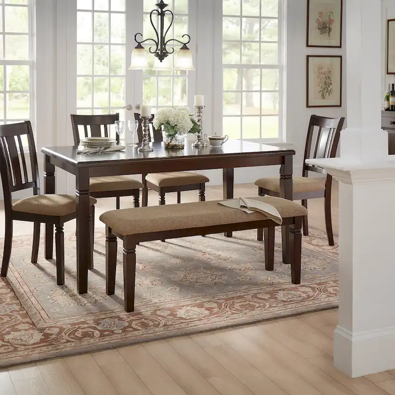 Espresso Finish Rubberwood Dining Table