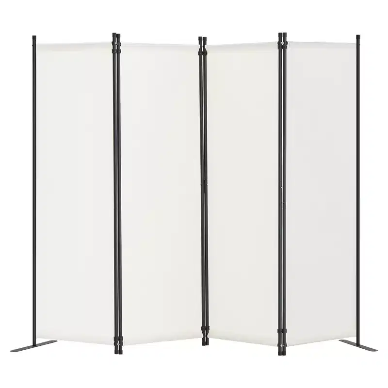 VEVOR Room Divider, 4 Panel Room Dividers and Folding Privacy Screens, Fabric Partition Room Dividers for Office, Bedroom, Dining Room, White