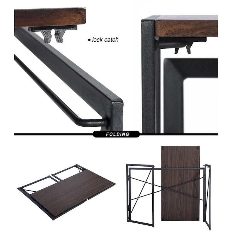 HomyLin 39 Simple Folding Study Writing Desk, No Assembly Required