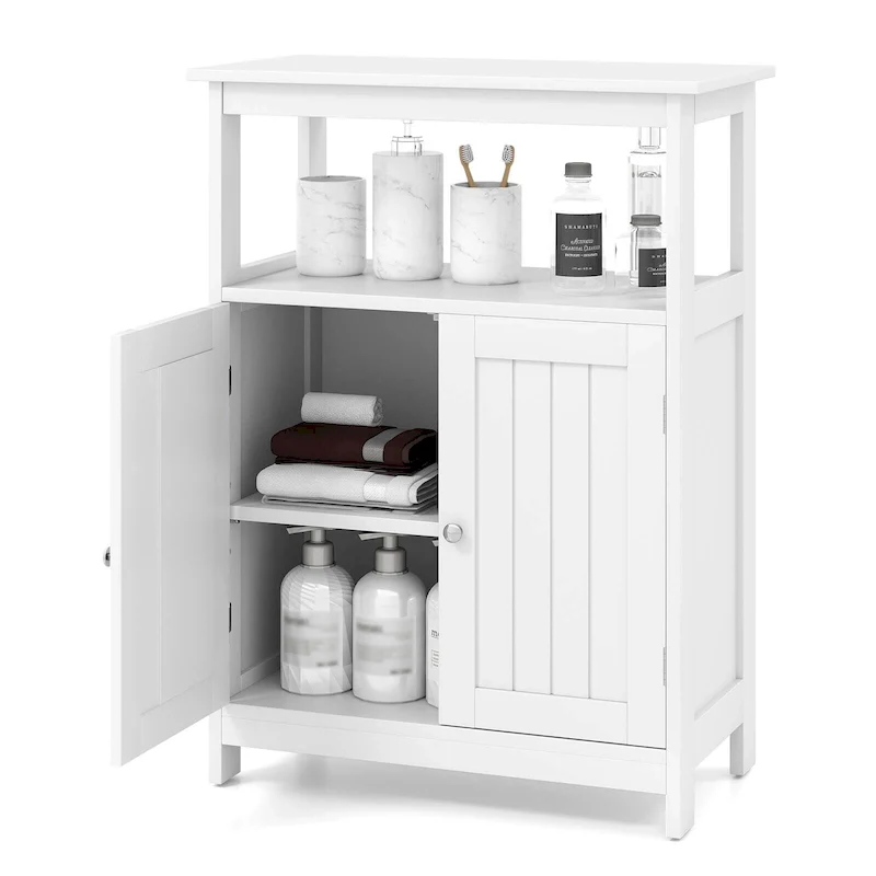 Costway Bathroom Floor Cabinet Freestanding Storage Organizer with 2 - See Details