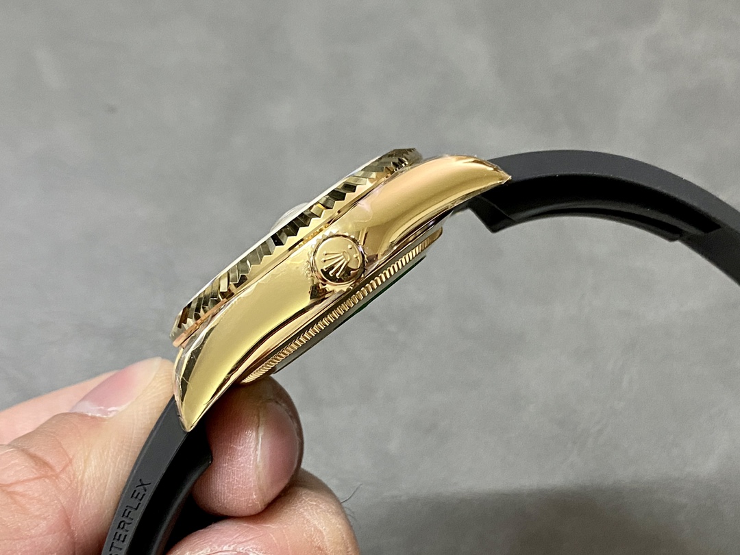Perfil de caja y corona Rolex oro