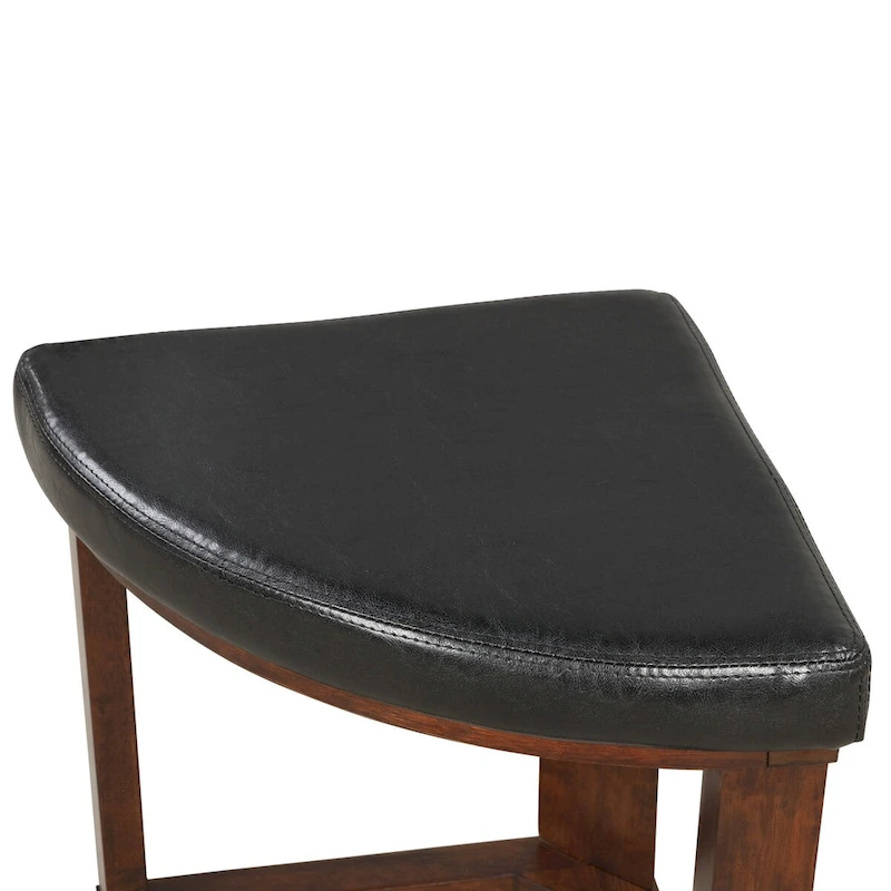 Solid Wood Glass Top Round Table Set, Coffee Table with 4 Stools