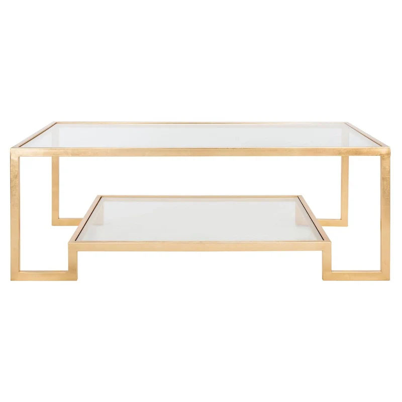 Couture Delila Rectangle Gold Leaf Coffee Table - 51.3 W x 27.5 L x 17.8 H - 51Wx28Dx18H