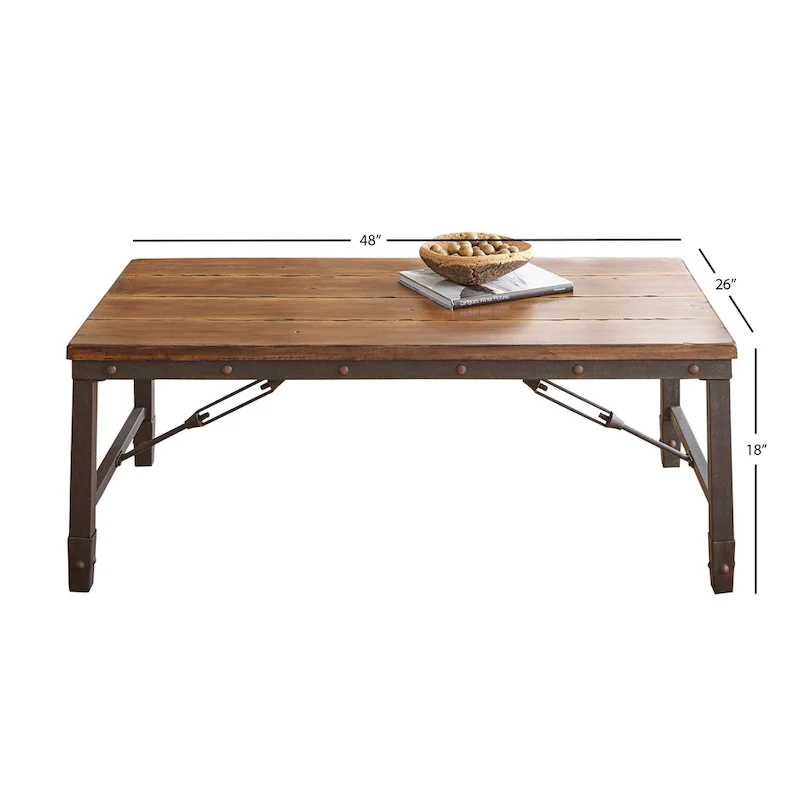 Steve Silver Gatling Natural Industrial Coffee Table