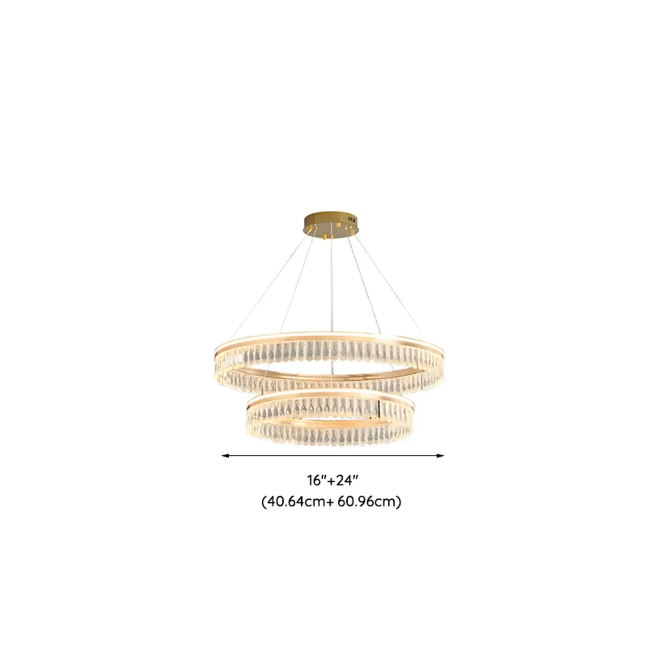 Dimmable Circle Gold Crystal Modern LED Chandeliers