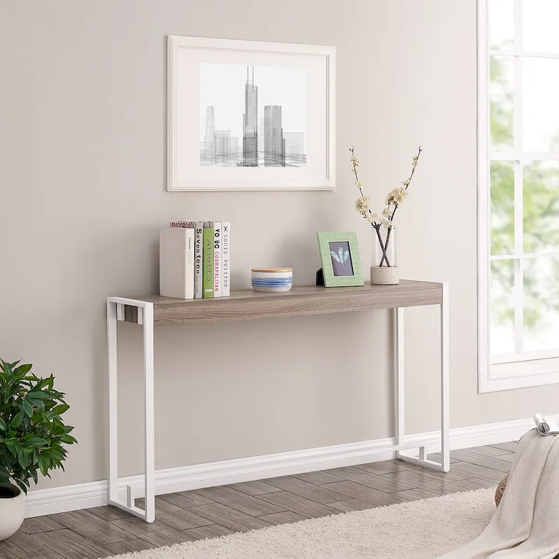 SEI Furniture Macen Modern Narrow Industrial Console Table