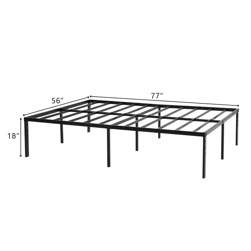 Karl Home Black Metal Frame Platform Bed Queen Size 18inch Height
