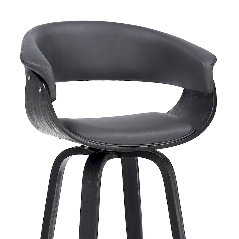 Grey/Cream Faux Leather Swivel Counter Stool, Low Back, Seats 1