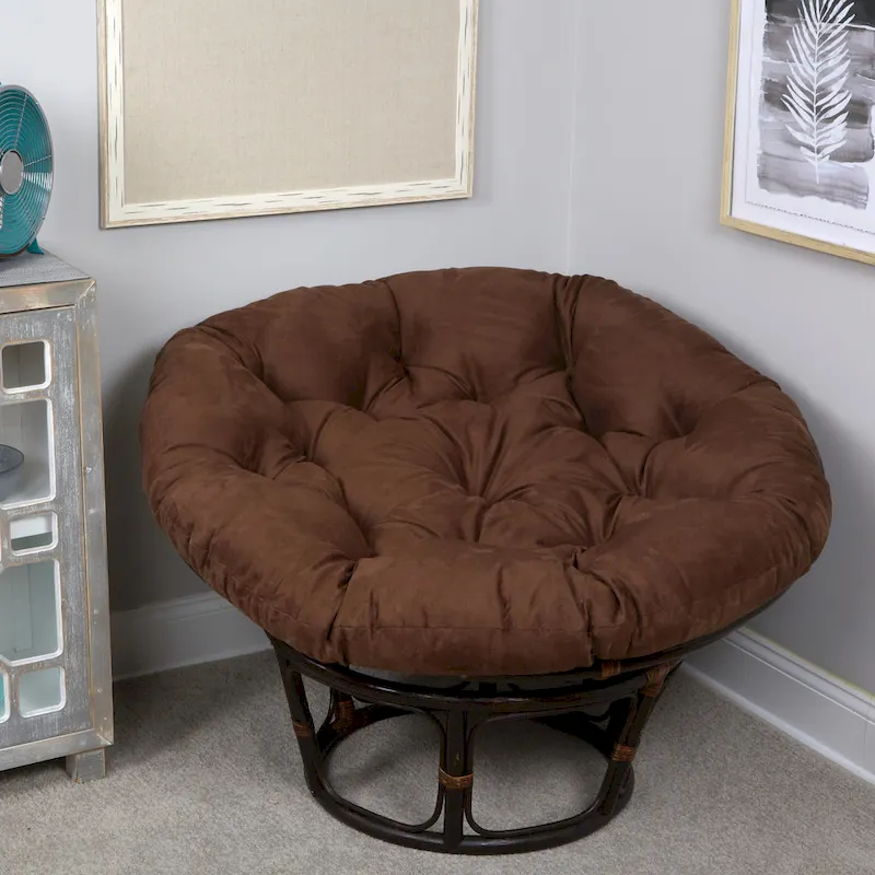 Klear Vu Solid Micro Suede Thick and Fluffy Replacement Papasan Chair Cushion