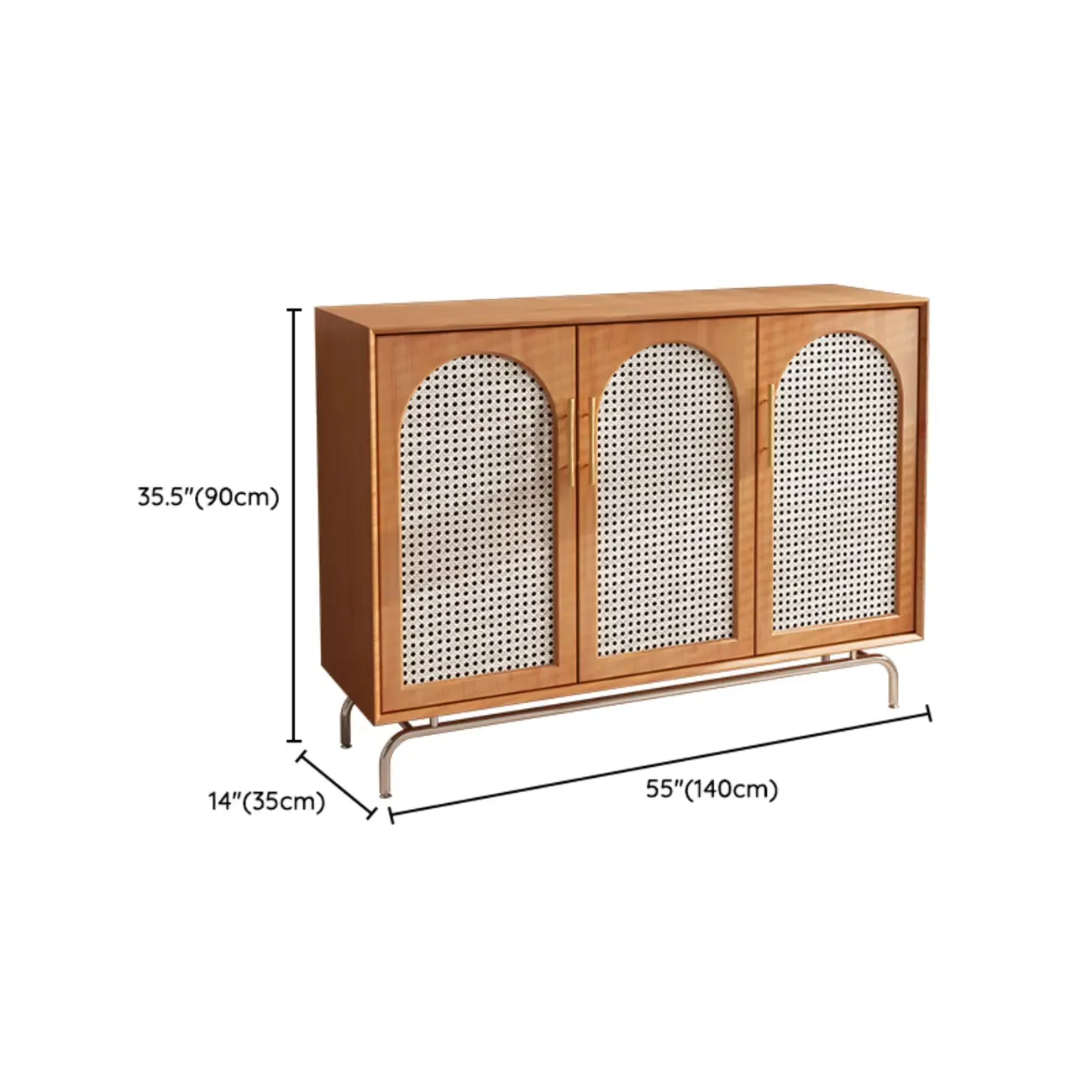 Tropical Pine Wood Accent Cabinet in Rectangular Shape