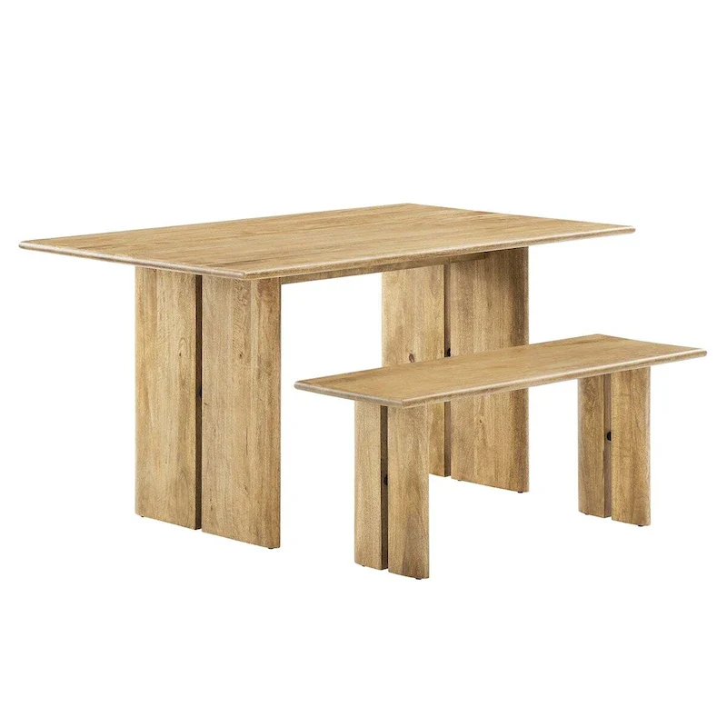 Amistad 60  Wood Dining Table and Bench Set
