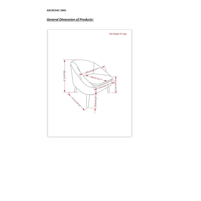 WYNDENHALL Bonita 27 inch Wide Irregular Mid Century Modern Accent Chair - 26.6 D x 26.8 W x 31.5 H