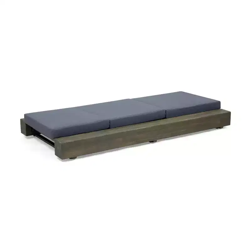 Christopher Knight Home Daphne Patio Adjustable Acacia Wood Chaise Lounge with Cushion (Set of 2)
