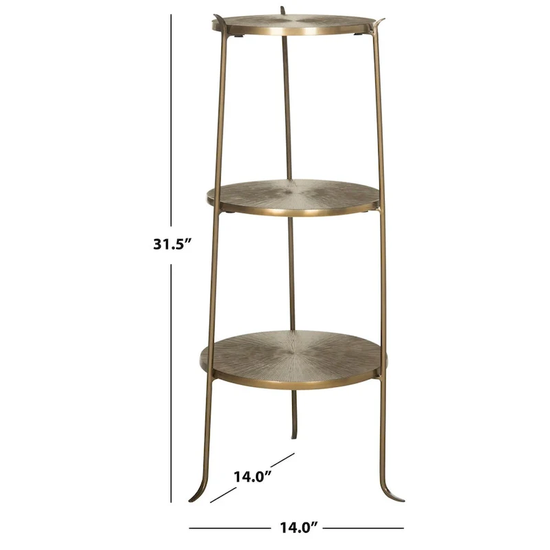Brass Side Table with Sunburst Design