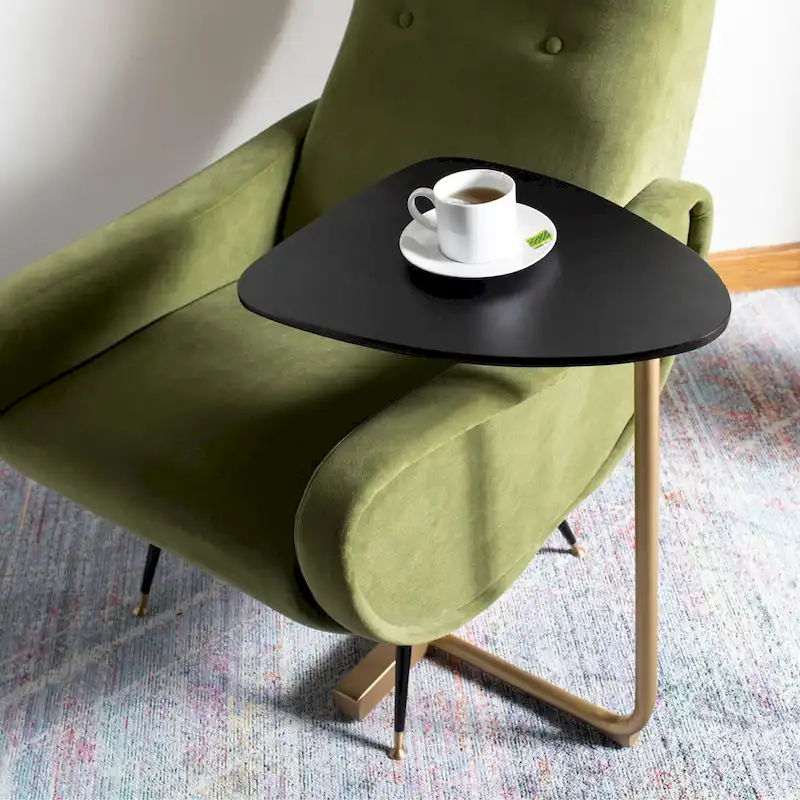 Black & Gold C-Shape Side Table, 19