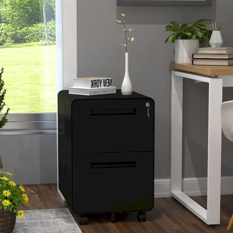 Modern 24.8  2-drawer Rolling Locking Steel File Cabinet