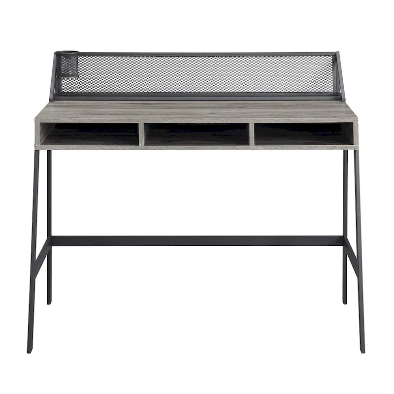 Industrial Writing Desk with Mesh Back - 42 Wide
