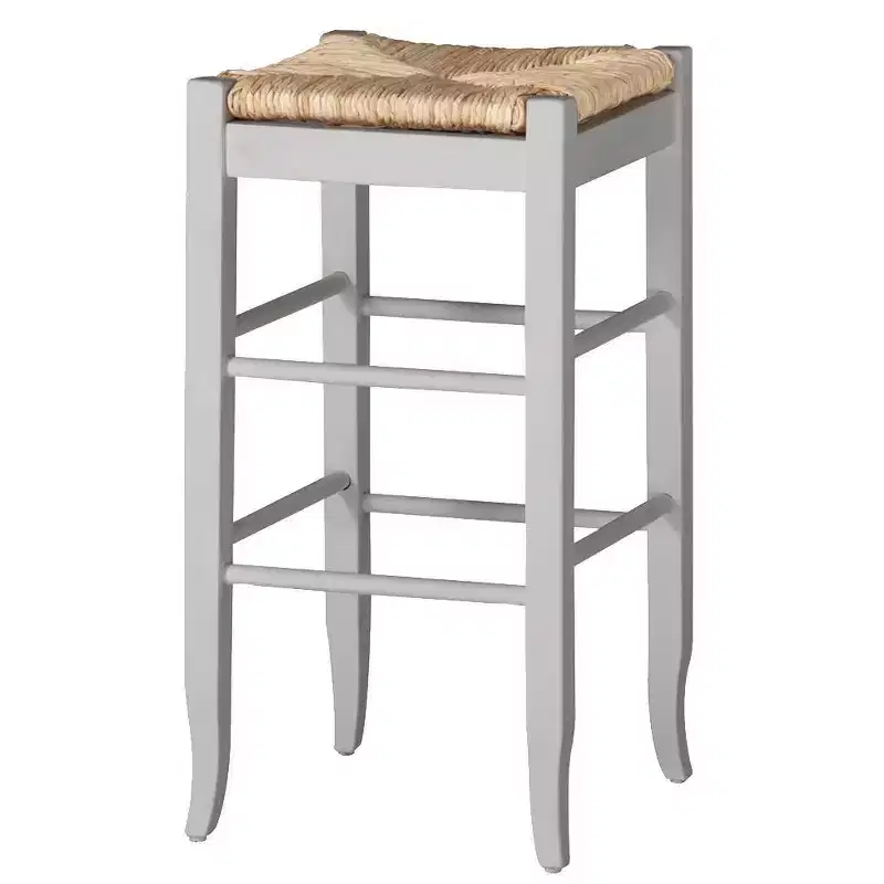 Rush Seat Hardwood Barstool White - Boraam