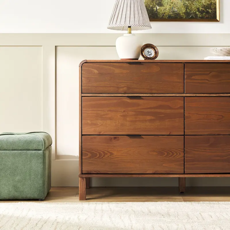 Middlebrook Curved Top Solid Wood 6-Drawer Dresser